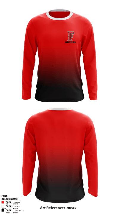 Frontier Senior High School Wrestling 68856248 Long Sleeve Rash Guard Shirt - 3