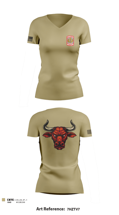 Bravo Bulls 3714911 Women's Short Sleeve V-neck Shirt - 2