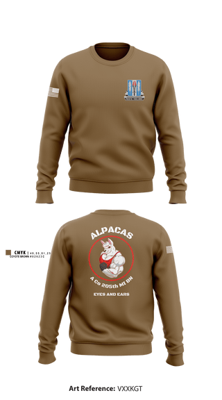 Crew Neck Sweatshirt, Alpha Company 205th MI BN, Army, Teamtime, Team time, sublimation, custom sports apparel, team uniforms, spirit wear, spiritwear, sports uniforms, custom shirts, team store, custom team store, fundraiser sports, apparel fundraiser