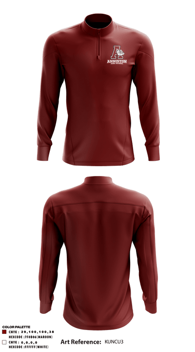 Anniston High School 96960836 Quarter Zip Jacket - 3