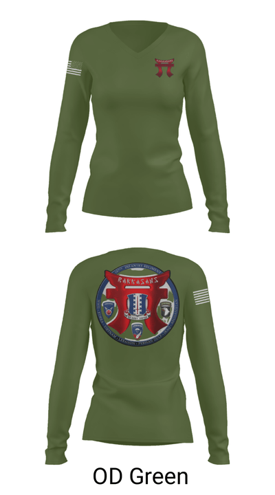 3-187 Rakkasans 16678099 Women's Long Sleeve V-neck Shirt - 40