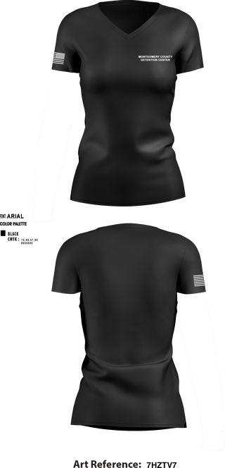 Women's Short Sleeve Vneck Shirt, Montgomery County Detention Center, Police, Teamtime, Team time, sublimation, custom sports apparel, team uniforms, spirit wear, spiritwear, sports uniforms, custom shirts, team store, custom team store, fundraiser sports, apparel fundraiser