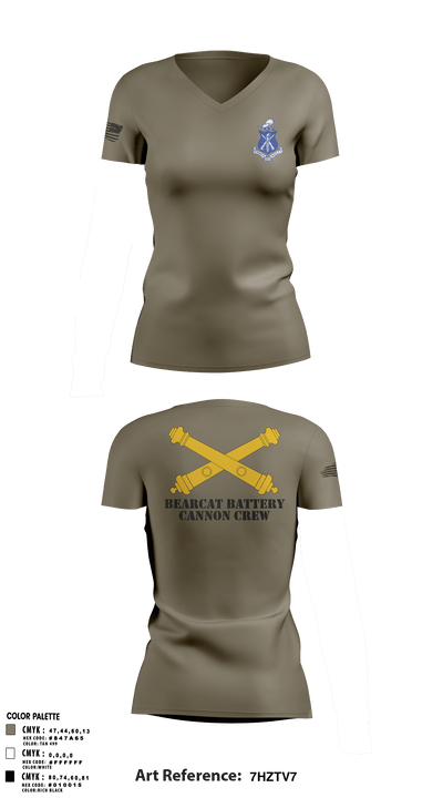 Pershing Rifles 10051987 Women's Short Sleeve V-neck Shirt - 1