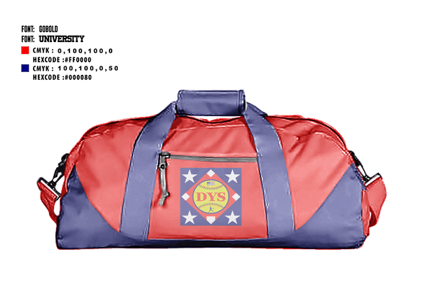 Duffle Bag, Dixie Youth Baseball, Baseball, Teamtime, Team time, sublimation, custom sports apparel, team uniforms, spirit wear, spiritwear, sports uniforms, custom shirts, team store, custom team store, fundraiser sports, apparel fundraiser