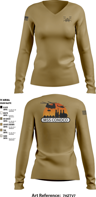Women's Long Sleeve Vneck Shirt, , Army, Teamtime, Team time, sublimation, custom sports apparel, team uniforms, spirit wear, spiritwear, sports uniforms, custom shirts, team store, custom team store, fundraiser sports, apparel fundraiser