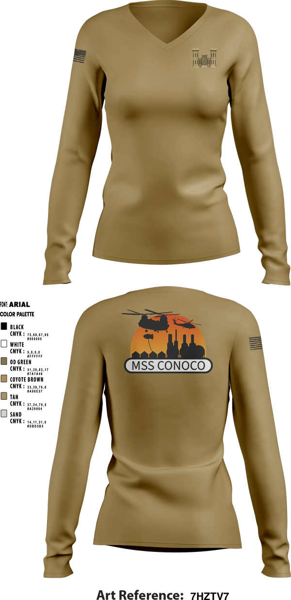 Women's Long Sleeve Vneck Shirt, , Army, Teamtime, Team time, sublimation, custom sports apparel, team uniforms, spirit wear, spiritwear, sports uniforms, custom shirts, team store, custom team store, fundraiser sports, apparel fundraiser