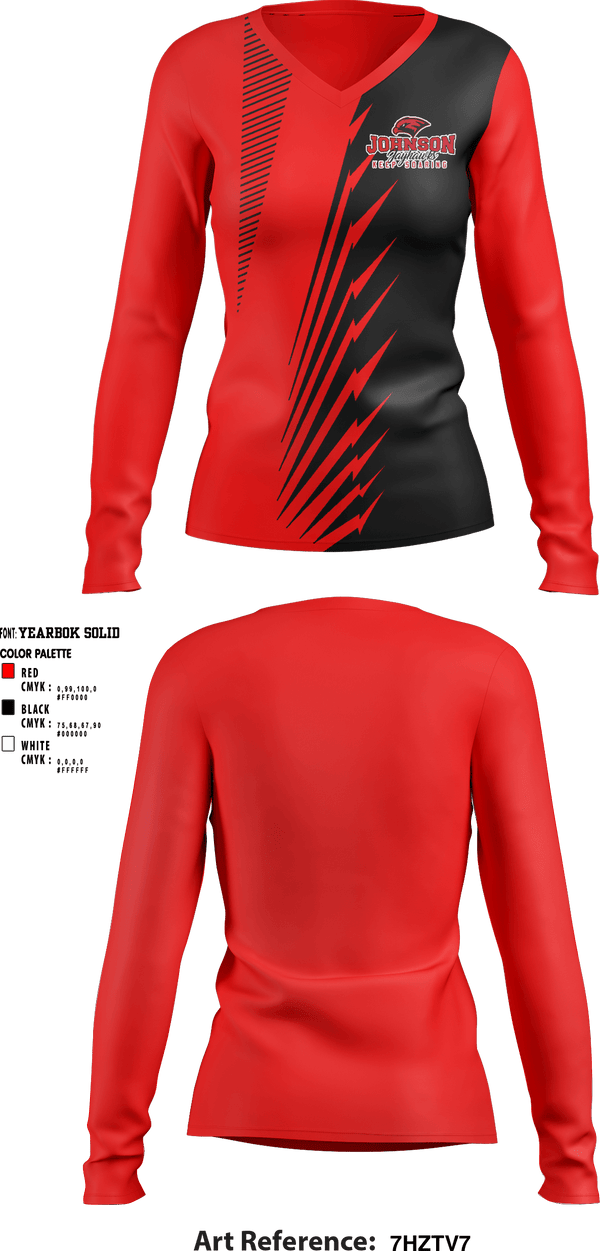 Women's Long Sleeve Vneck Shirt, Stevenson High School, Spirit Store, Teamtime, Team time, sublimation, custom sports apparel, team uniforms, spirit wear, spiritwear, sports uniforms, custom shirts, team store, custom team store, fundraiser sports, apparel fundraiser