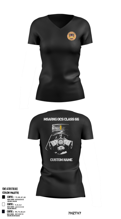 MSARNG OCS Class 66 93679555 Women's Short Sleeve V-neck Shirt - 49