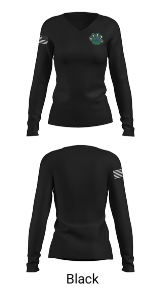 Women's Long Sleeve Vneck Shirt, Woodgrove High School Cheer, Cheer, Teamtime, Team time, sublimation, custom sports apparel, team uniforms, spirit wear, spiritwear, sports uniforms, custom shirts, team store, custom team store, fundraiser sports, apparel fundraiser