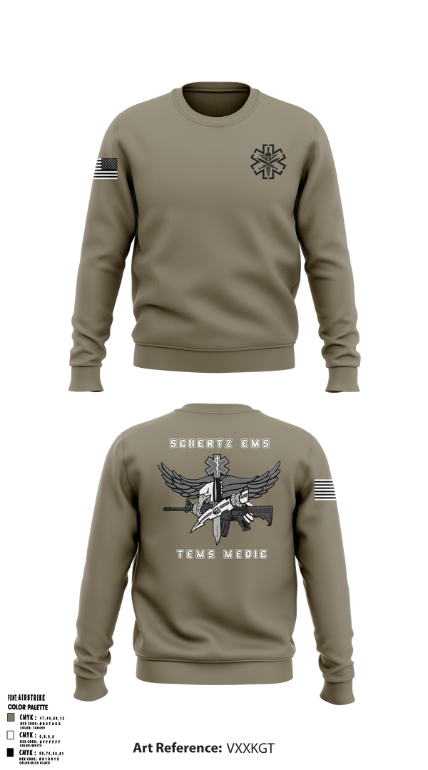Crew Neck Sweatshirt, Schertz SWAT, Fire Department, Teamtime, Team time, sublimation, custom sports apparel, team uniforms, spirit wear, spiritwear, sports uniforms, custom shirts, team store, custom team store, fundraiser sports, apparel fundraiser