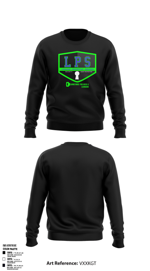 Crew Neck Sweatshirt, Leonard protective servicesLeonard protective services, , Teamtime, Team time, sublimation, custom sports apparel, team uniforms, spirit wear, spiritwear, sports uniforms, custom shirts, team store, custom team store, fundraiser sports, apparel fundraiser