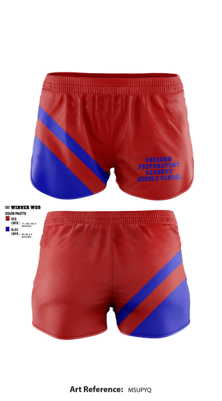 Women's Shorts, Freedom Preparatory Academy Middle School, Spirit Store, Teamtime, Team time, sublimation, custom sports apparel, team uniforms, spirit wear, spiritwear, sports uniforms, custom shirts, team store, custom team store, fundraiser sports, apparel fundraiser