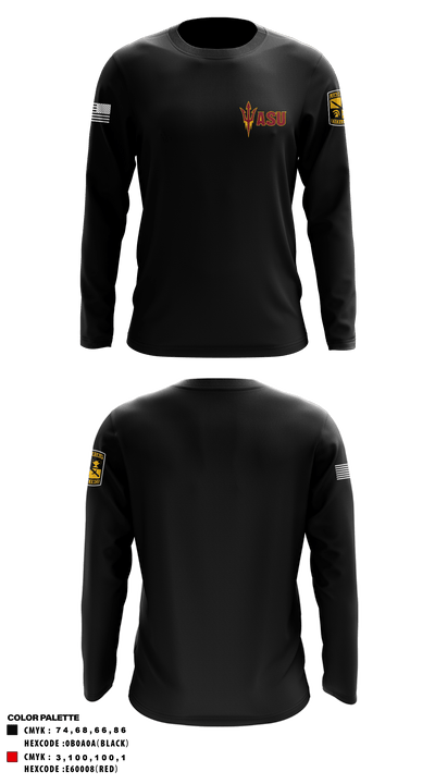 ASU ARMY ROTC 63984881 Long Sleeve Performance Shirt - 1