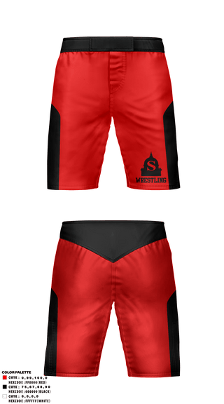 Fight Shorts, Springfield High School Wrestling, Wrestling, Teamtime, Team time, sublimation, custom sports apparel, team uniforms, spirit wear, spiritwear, sports uniforms, custom shirts, team store, custom team store, fundraiser sports, apparel fundraiser