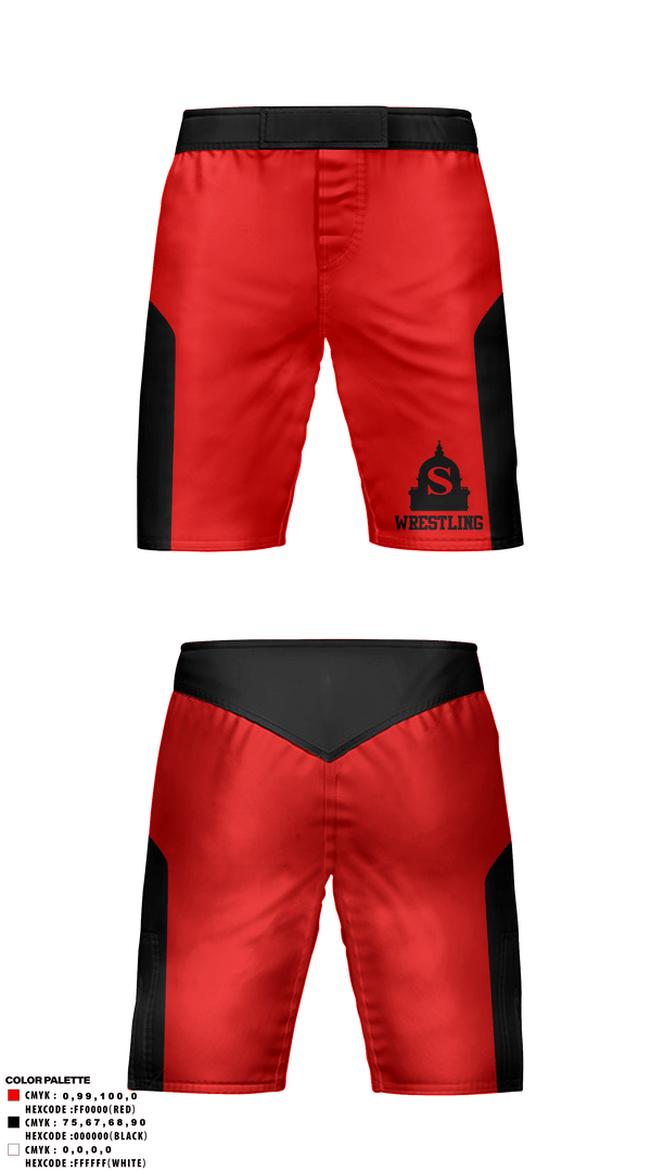 Fight Shorts, Springfield High School Wrestling, Wrestling, Teamtime, Team time, sublimation, custom sports apparel, team uniforms, spirit wear, spiritwear, sports uniforms, custom shirts, team store, custom team store, fundraiser sports, apparel fundraiser