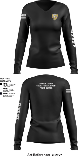 Women's Long Sleeve Vneck Shirt, , Police, Teamtime, Team time, sublimation, custom sports apparel, team uniforms, spirit wear, spiritwear, sports uniforms, custom shirts, team store, custom team store, fundraiser sports, apparel fundraiser