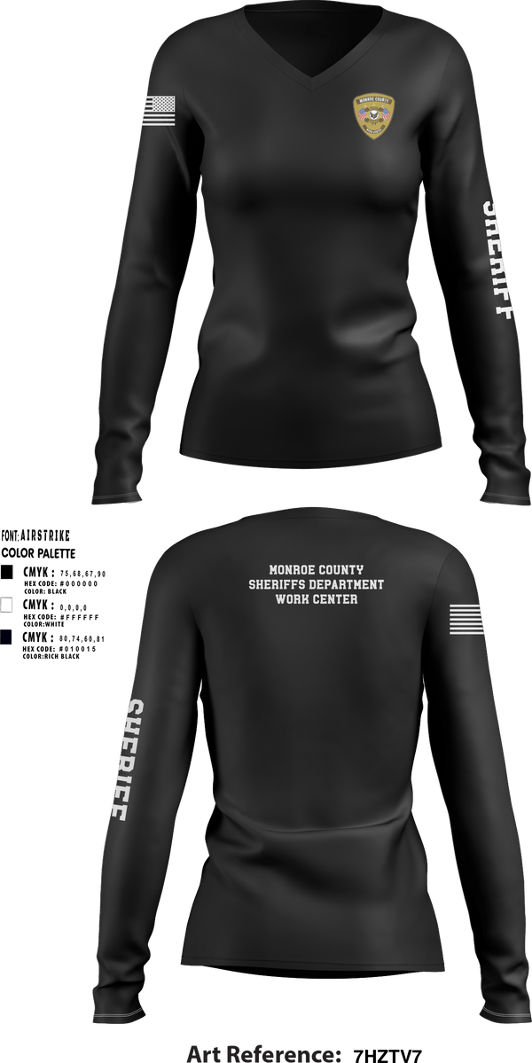Women's Long Sleeve Vneck Shirt, , Police, Teamtime, Team time, sublimation, custom sports apparel, team uniforms, spirit wear, spiritwear, sports uniforms, custom shirts, team store, custom team store, fundraiser sports, apparel fundraiser