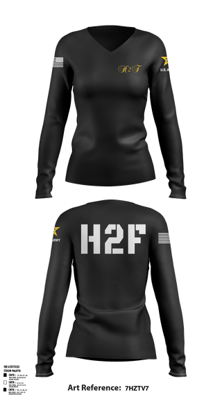 Women's Long Sleeve Vneck Shirt, Army H2F, Army, Teamtime, Team time, sublimation, custom sports apparel, team uniforms, spirit wear, spiritwear, sports uniforms, custom shirts, team store, custom team store, fundraiser sports, apparel fundraiser