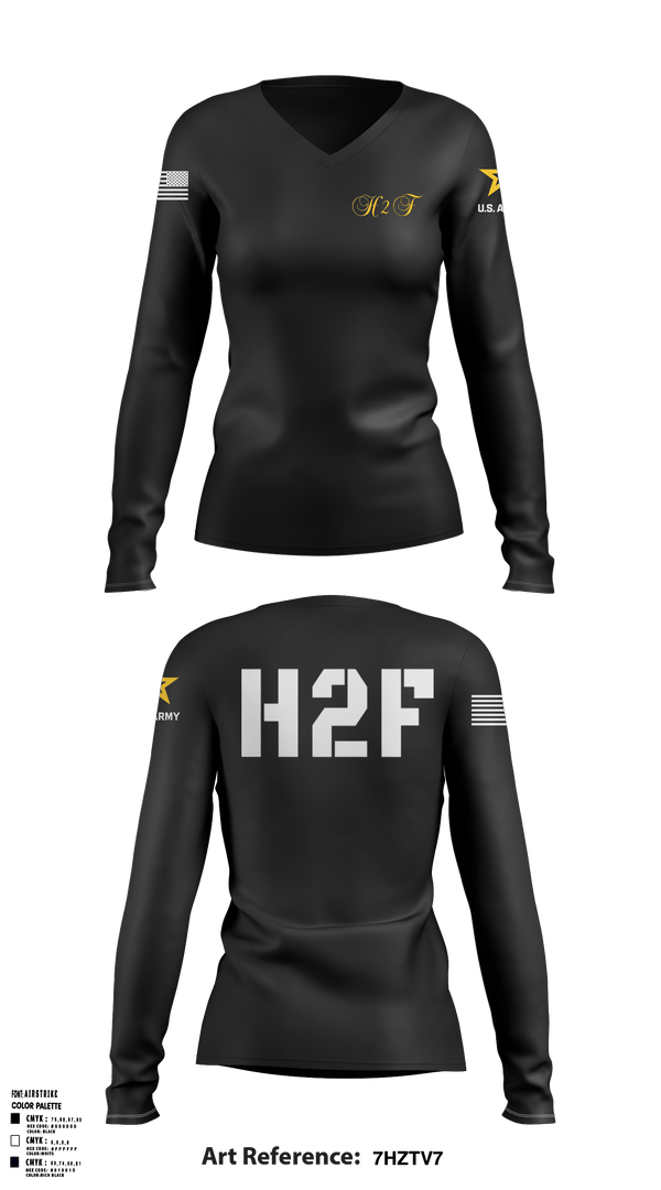 Women's Long Sleeve Vneck Shirt, Army H2F, Army, Teamtime, Team time, sublimation, custom sports apparel, team uniforms, spirit wear, spiritwear, sports uniforms, custom shirts, team store, custom team store, fundraiser sports, apparel fundraiser