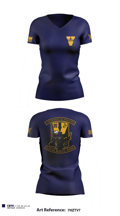 UVA NROTC 47368878 Women's Short Sleeve V-neck Shirt - 1