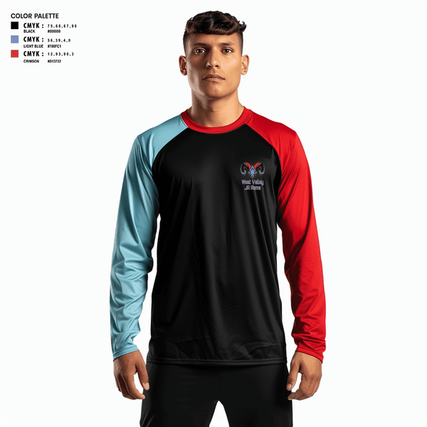 Long Sleeve Performance Shirt, West Valley JR Rams, Football, Teamtime, Team time, sublimation, custom sports apparel, team uniforms, spirit wear, spiritwear, sports uniforms, custom shirts, team store, custom team store, fundraiser sports, apparel fundraiser
