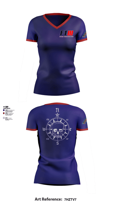 F1 Home Remodeling 33295350 Women's Short Sleeve V-neck Shirt - 1