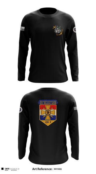 Long Sleeve Performance Shirt, USS Belleau Wood, Navy, Teamtime, Team time, sublimation, custom sports apparel, team uniforms, spirit wear, spiritwear, sports uniforms, custom shirts, team store, custom team store, fundraiser sports, apparel fundraiser