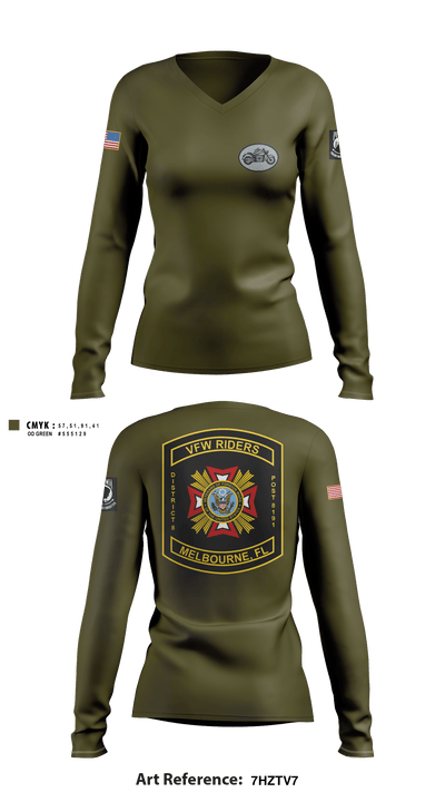 VFW Post 8191 13144984 Women's Long Sleeve V-neck Shirt - 5