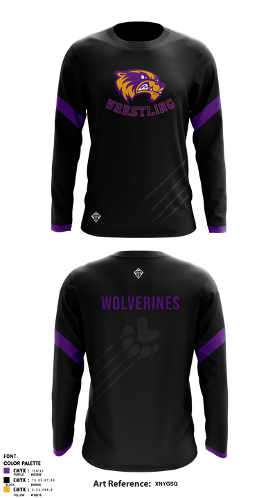 Bayfield High School Wolverine Wrestling 12563636 Long Sleeve Rash Guard Shirt - 2