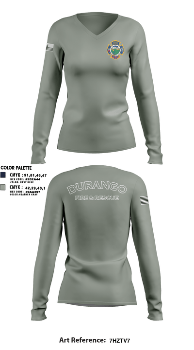 Durango Fire Protection District 71199400 Women's Long Sleeve V-neck Shirt - 5