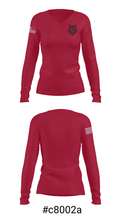 Wolf’s Transportation 67202447 Women's Long Sleeve V-neck Shirt - 20