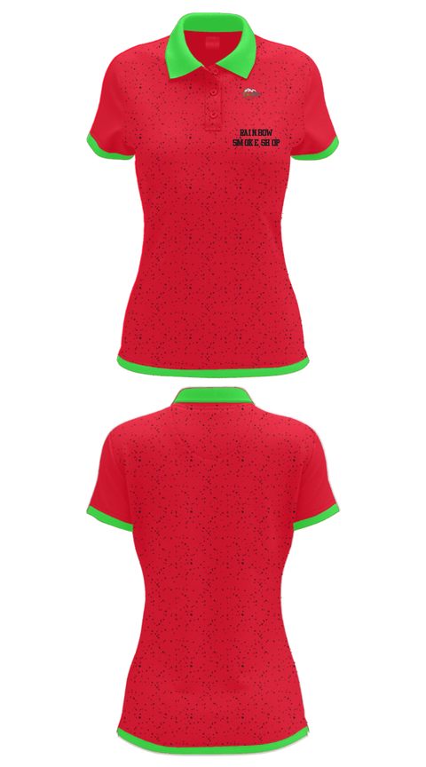 Women's Short Sleeve Performance Polo, Rainbow Smoke Shop, , Teamtime, Team time, sublimation, custom sports apparel, team uniforms, spirit wear, spiritwear, sports uniforms, custom shirts, team store, custom team store, fundraiser sports, apparel fundraiser