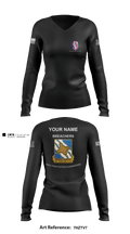 1-390TH TRAINING REGIMENT BRAVO COMPANY 46848242 Women's Long Sleeve V-neck Shirt - 2