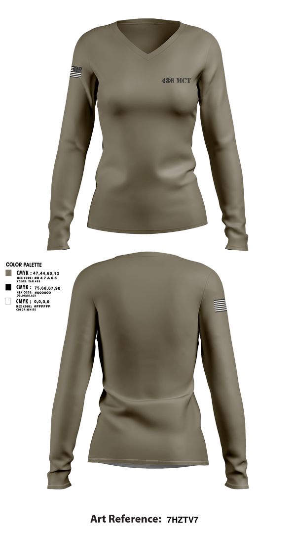 Women's Long Sleeve Vneck Shirt, 486 MCT, , Teamtime, Team time, sublimation, custom sports apparel, team uniforms, spirit wear, spiritwear, sports uniforms, custom shirts, team store, custom team store, fundraiser sports, apparel fundraiser