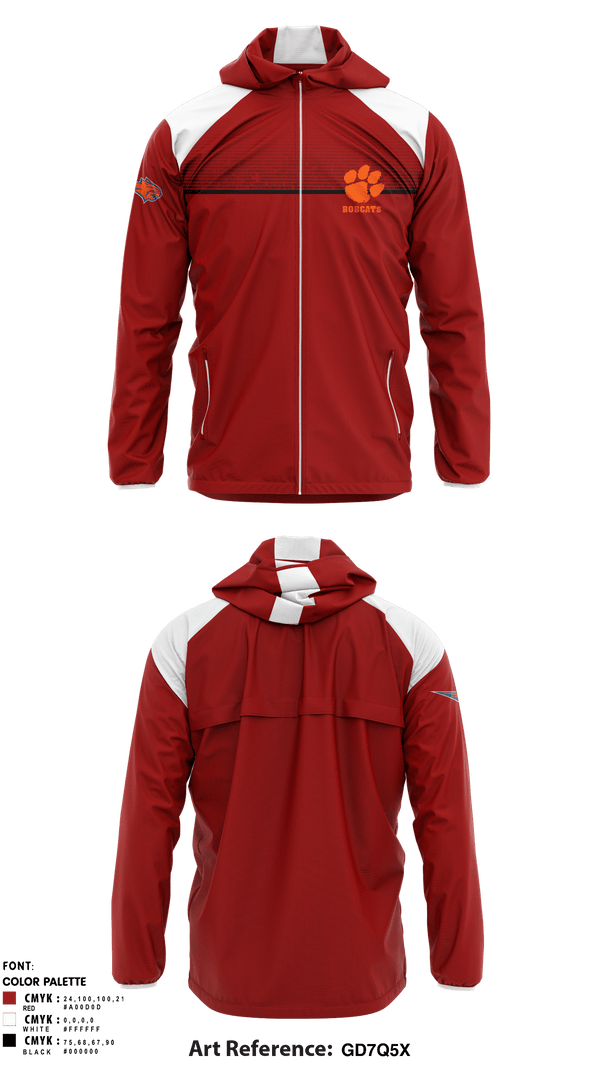 Windbreaker, Bobcats, Cross Country, Teamtime, Team time, sublimation, custom sports apparel, team uniforms, spirit wear, spiritwear, sports uniforms, custom shirts, team store, custom team store, fundraiser sports, apparel fundraiser