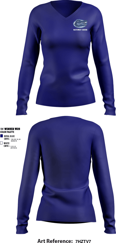 Gateway Regional High School Cheer 43593489 Women's Long Sleeve V-neck Shirt - 5