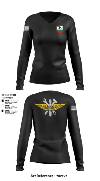 Women's Long Sleeve Vneck Shirt, Blacksmiths, National Guard, Teamtime, Team time, sublimation, custom sports apparel, team uniforms, spirit wear, spiritwear, sports uniforms, custom shirts, team store, custom team store, fundraiser sports, apparel fundraiser