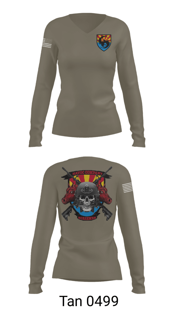 Women's Long Sleeve Vneck Shirt, , Army, Teamtime, Team time, sublimation, custom sports apparel, team uniforms, spirit wear, spiritwear, sports uniforms, custom shirts, team store, custom team store, fundraiser sports, apparel fundraiser