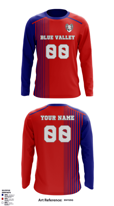 Blue Valley High School Volleyball 71136380 Long Sleeve Performance Shirt - 2