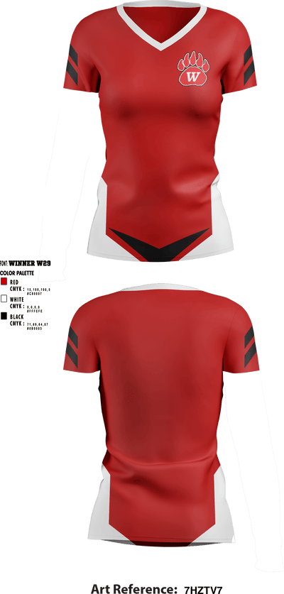 Wadsworth High School Gymnastics 58718046 Women's Short Sleeve V-neck Shirt - 1