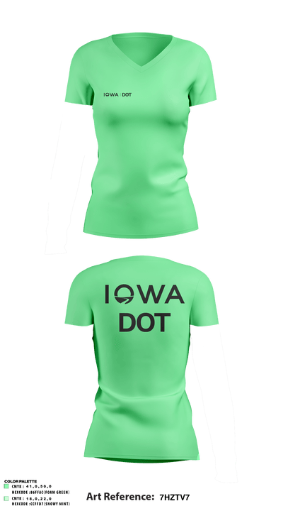 Iowa DOT 52653501 Women's Short Sleeve V-neck Shirt - 1