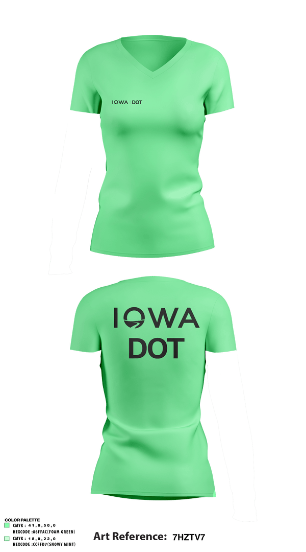 Women's Short Sleeve Vneck Shirt, Iowa DOT, , Teamtime, Team time, sublimation, custom sports apparel, team uniforms, spirit wear, spiritwear, sports uniforms, custom shirts, team store, custom team store, fundraiser sports, apparel fundraiser