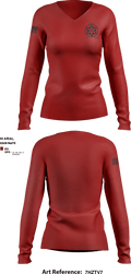 E141 BSB 76477438 Women's Long Sleeve V-neck Shirt - 1