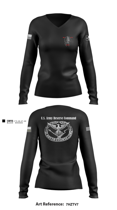 AREA 2, 12TH BN ARCG 57616910 Women's Long Sleeve V-neck Shirt - 1