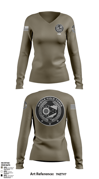 Women's Long Sleeve Vneck Shirt, , Police, Teamtime, Team time, sublimation, custom sports apparel, team uniforms, spirit wear, spiritwear, sports uniforms, custom shirts, team store, custom team store, fundraiser sports, apparel fundraiser