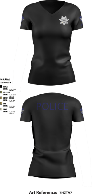 Women's Short Sleeve Vneck Shirt, Willits Little Lake JRTF, Police, Teamtime, Team time, sublimation, custom sports apparel, team uniforms, spirit wear, spiritwear, sports uniforms, custom shirts, team store, custom team store, fundraiser sports, apparel fundraiser