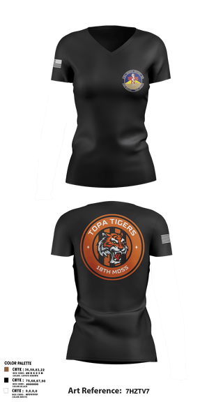 Women's Short Sleeve Vneck Shirt, 18 Medical Support Squadron, Air Force, Teamtime, Team time, sublimation, custom sports apparel, team uniforms, spirit wear, spiritwear, sports uniforms, custom shirts, team store, custom team store, fundraiser sports, apparel fundraiser