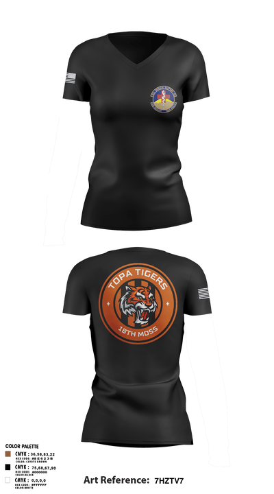 18 Medical Support Squadron 85119719 Women's Short Sleeve V-neck Shirt - 6