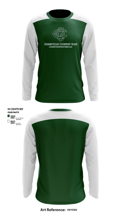 Greenville Country Club Pickleball 97084256 Long Sleeve Performance Shirt - 1