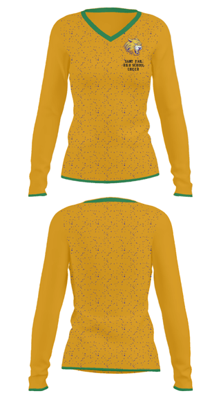 Women's Long Sleeve Vneck Shirt, Saint Paul High School Cheer, Cheer, Teamtime, Team time, sublimation, custom sports apparel, team uniforms, spirit wear, spiritwear, sports uniforms, custom shirts, team store, custom team store, fundraiser sports, apparel fundraiser
